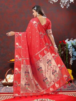 Sabella Nx -279 Copper Red Soft Pethani Silk Saree online shopping india