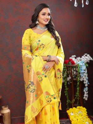 Sabella Nx -279 Copper Yellow Soft Pethani Silk South India Saree