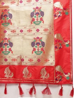 Sabella Nx -279 Gold Red Soft Pethani Silk best saree stores in india