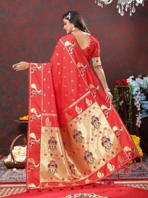 Sabella Nx -279 Gold Red Soft Pethani Silk best saree stores in india