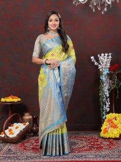 Sabella Yellow 283 online shopping sites in india for cotton sarees