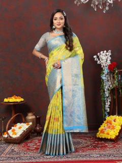 Sabella Yellow 283 online shopping sites in india for cotton sarees