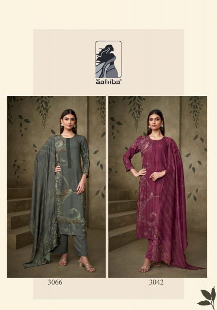 Sahiba Ojasvi Digital Printed With Hand Work Neck Patti Organza Silk Salwar Kameez Wholesale Catalog