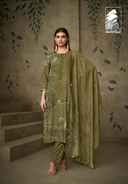 Sahiba Ojasvi Digital Printed With Hand Work Neck Patti Organza Silk Salwar Kameez Wholesale Catalog