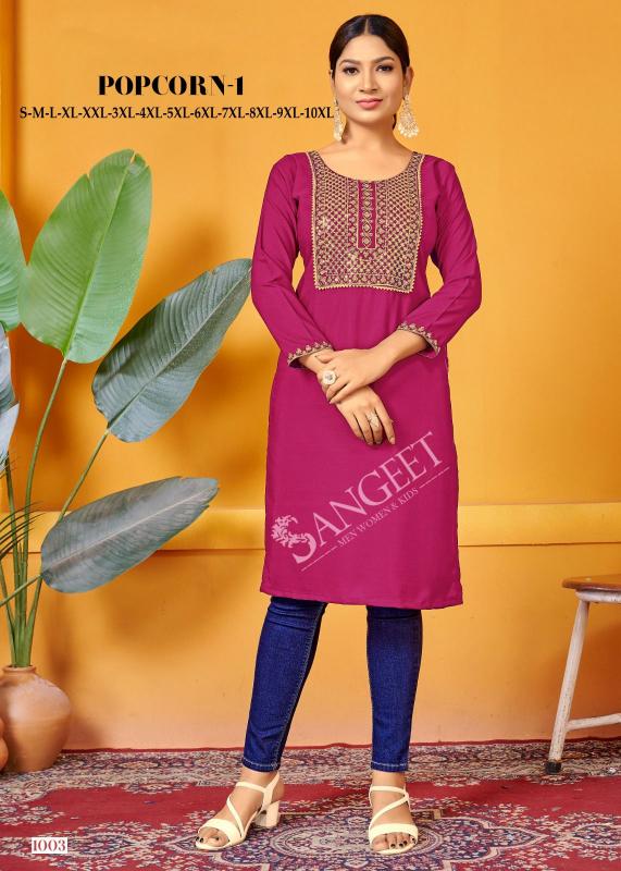 Sangeet Popcorn Vol 1 Short Kurti tops online india