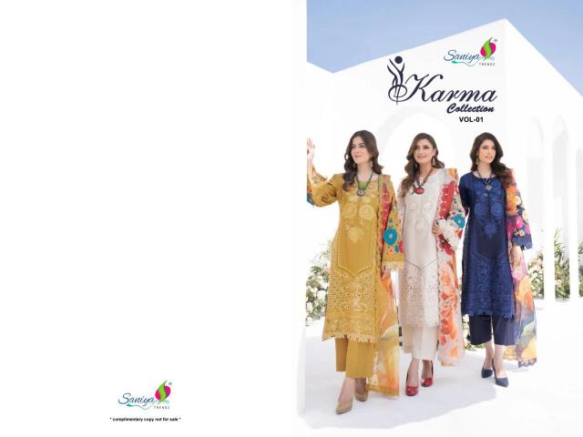 Saniya Karma Collection Vol 1 D - 1001 Embodry Salwar Kameez Wholesale Catalog 