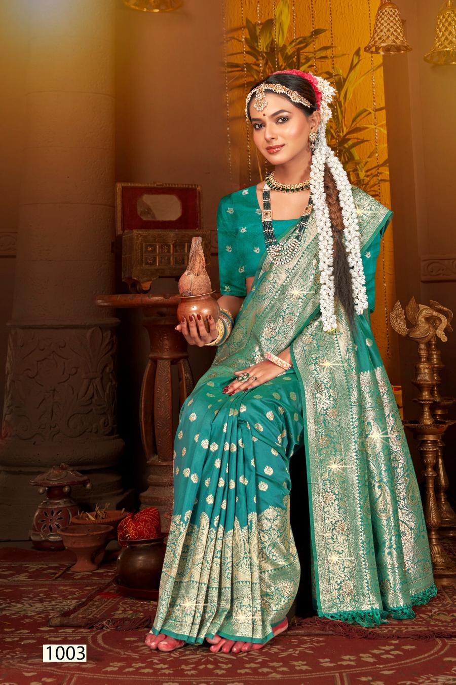 Saroj Dulhan silk swarovski vol.5 Soft silk saree in surat with price wholesale