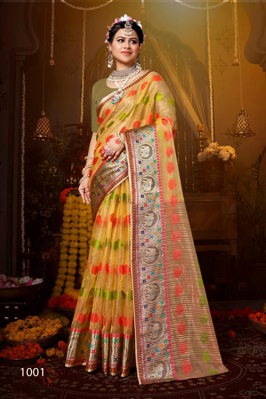 Saroj Pretty woman tissue vol.3 organza silk saree in surat with price wholesale 