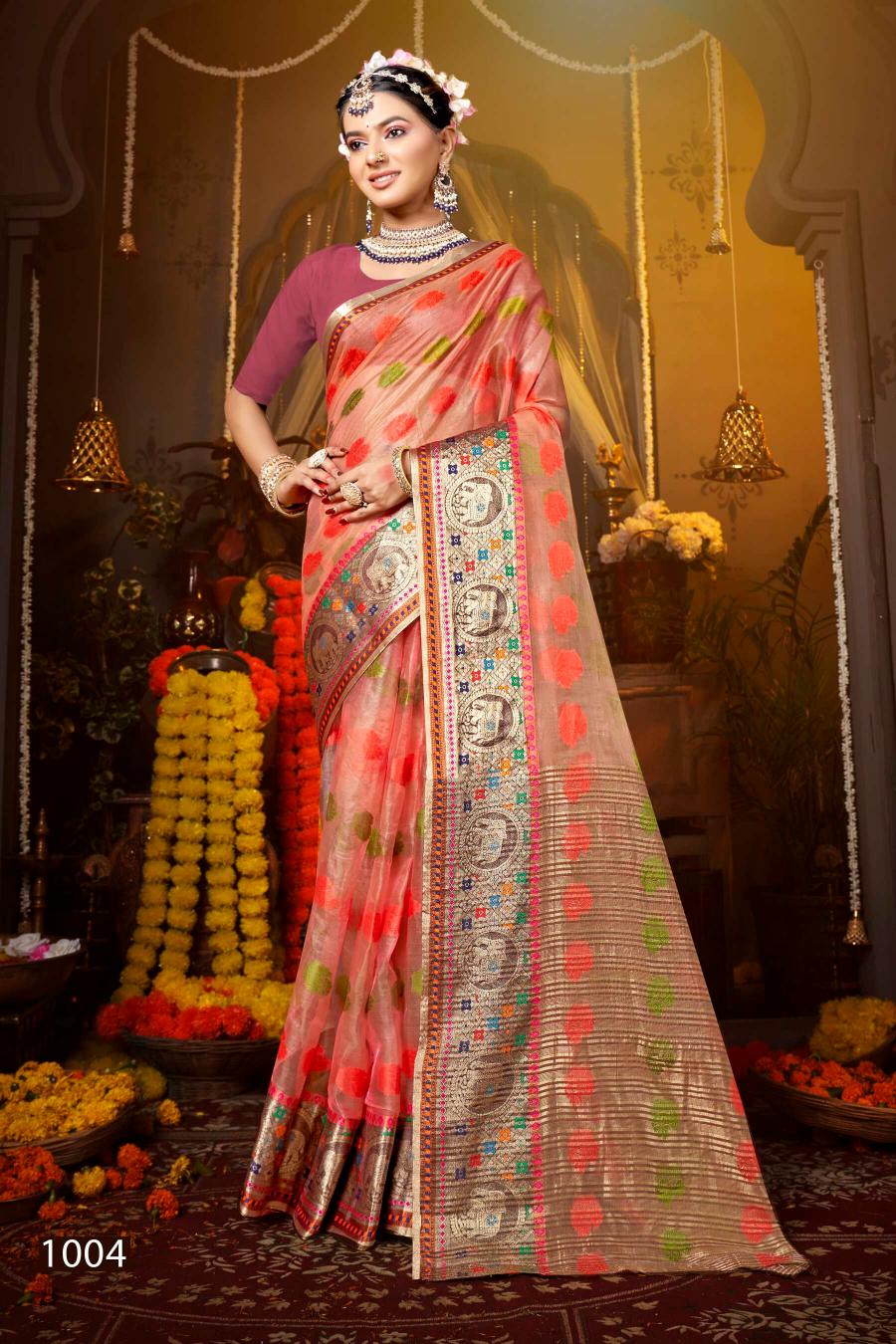 Saroj Pretty woman tissue vol.3 organza silk saree in surat with price wholesale 