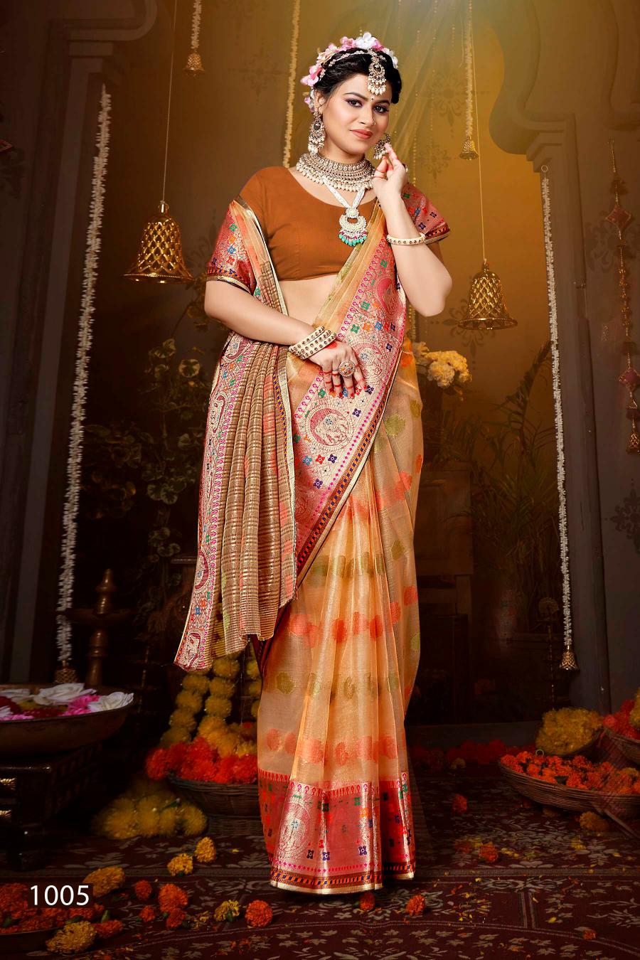Saroj Pretty woman tissue vol.3 organza silk saree in surat with price wholesale 