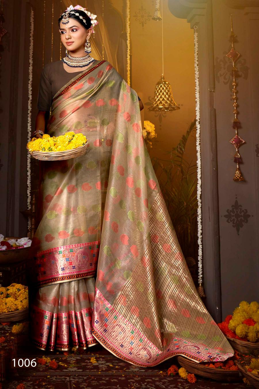 Saroj Pretty woman tissue vol.3 organza silk saree in surat with price wholesale 