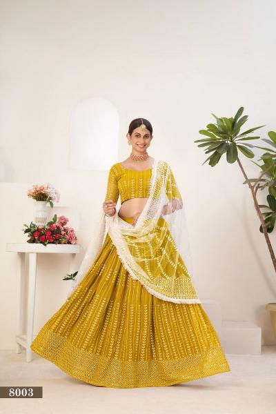SIYA VOL-1 MUSTARD 8003 PREMIUM COLLECTION THIS WEDDING SEASON Lehenga choli Wholesale catalog