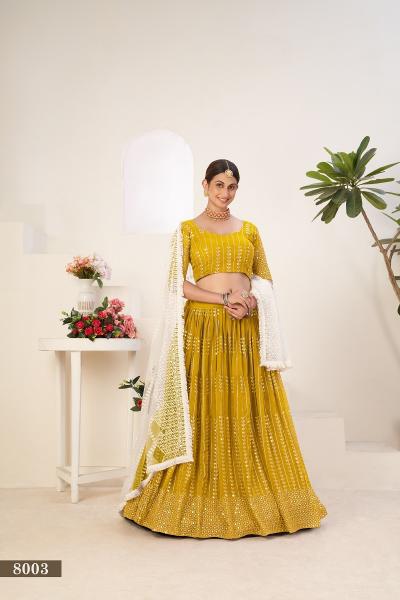 SIYA VOL-1 MUSTARD 8003 PREMIUM COLLECTION THIS WEDDING SEASON Lehenga choli Wholesale catalog