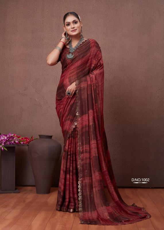 Stavan Cutwork Fancy Printed Saree Wholesale catalog