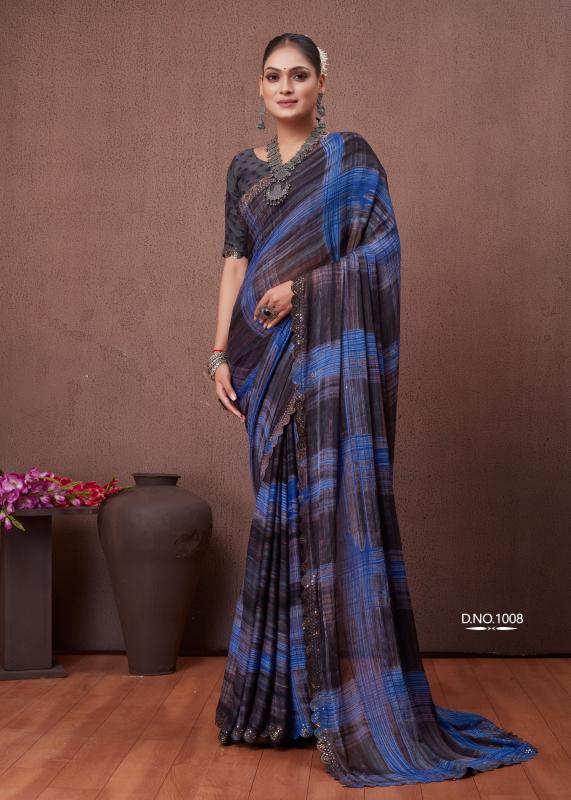 Stavan Cutwork Fancy Printed Saree Wholesale catalog