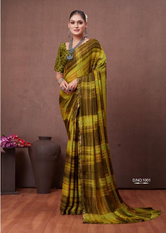 Stavan Cutwork Fancy Printed Saree Wholesale catalog