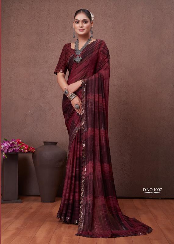 Stavan Cutwork Fancy Printed Saree Wholesale catalog