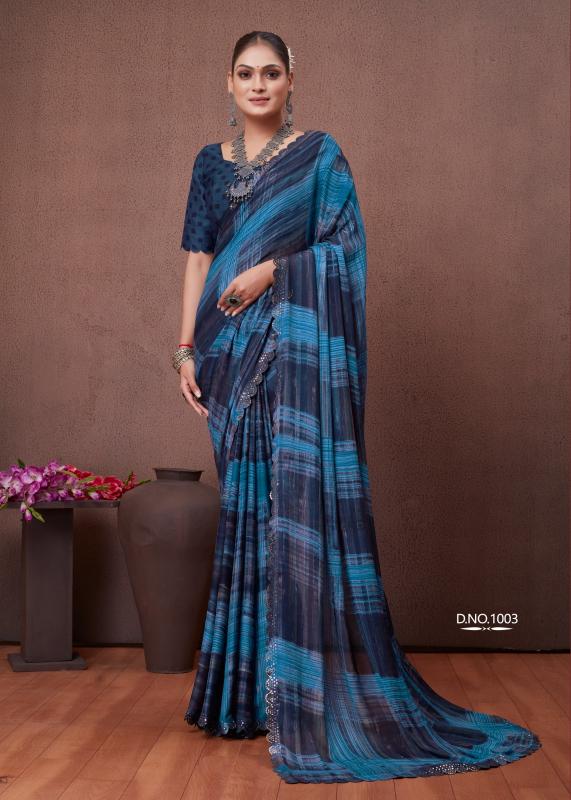 Stavan Cutwork Fancy Printed Saree Wholesale catalog