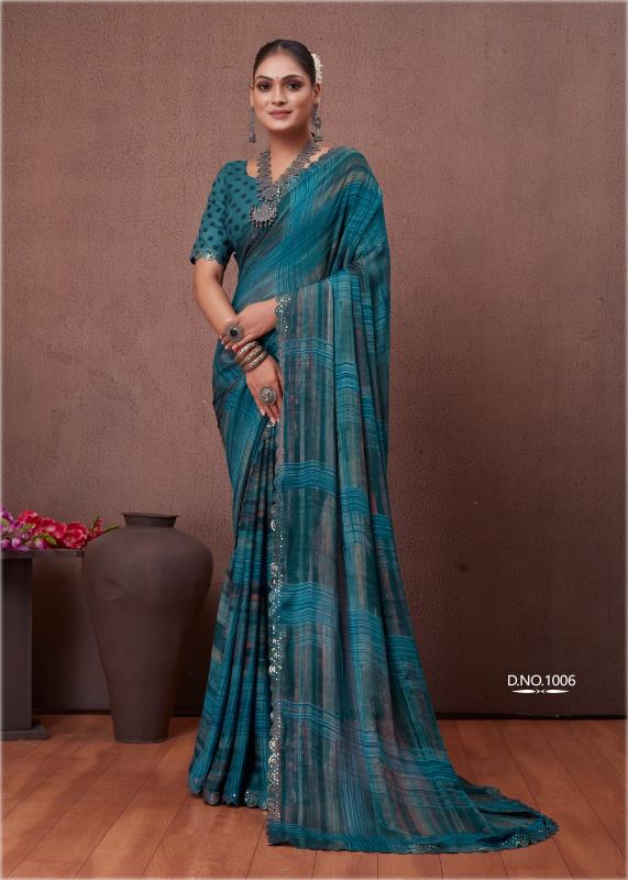 Stavan Cutwork Fancy Printed Saree Wholesale catalog