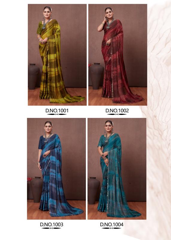 Stavan Cutwork Fancy Printed Saree Wholesale catalog