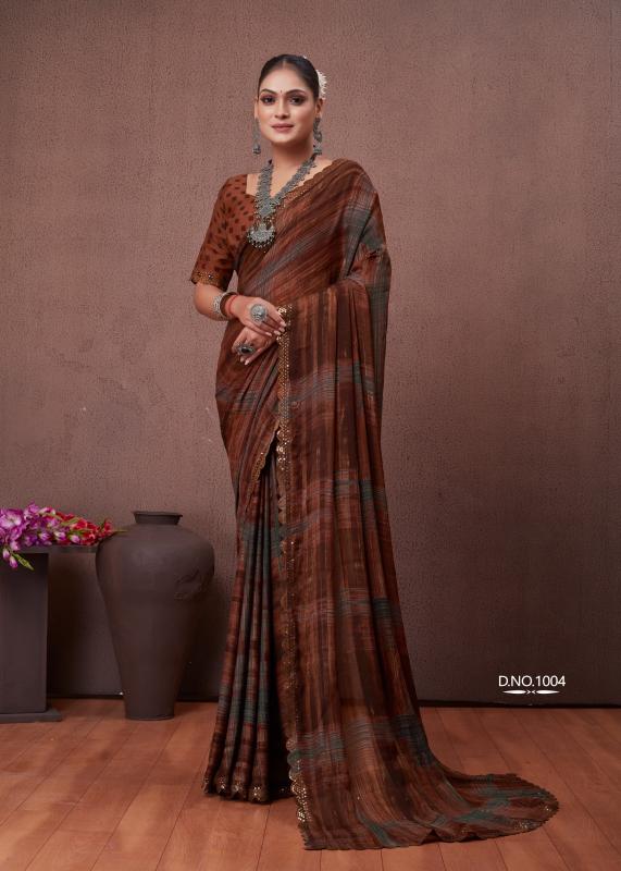 Stavan Cutwork Fancy Printed Saree Wholesale catalog