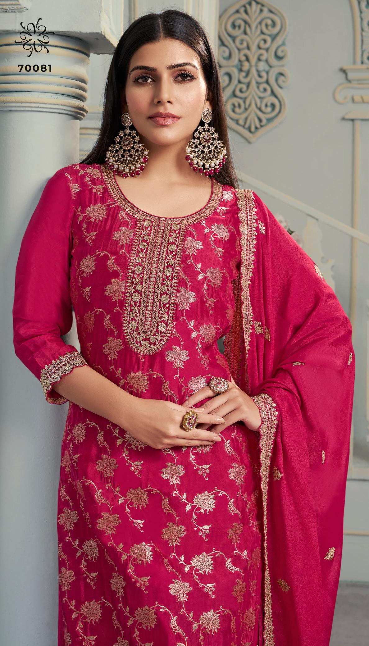 Vinay kuleesh Silky Vol 2 Emboridery Dress Material Wholesale Catalog