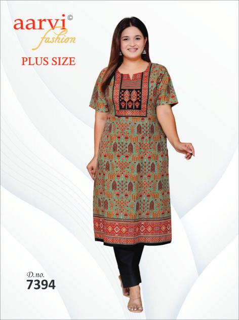 Aarvi Plus Size Vol-4 – Straight Kurtis - Wholesale Catalog