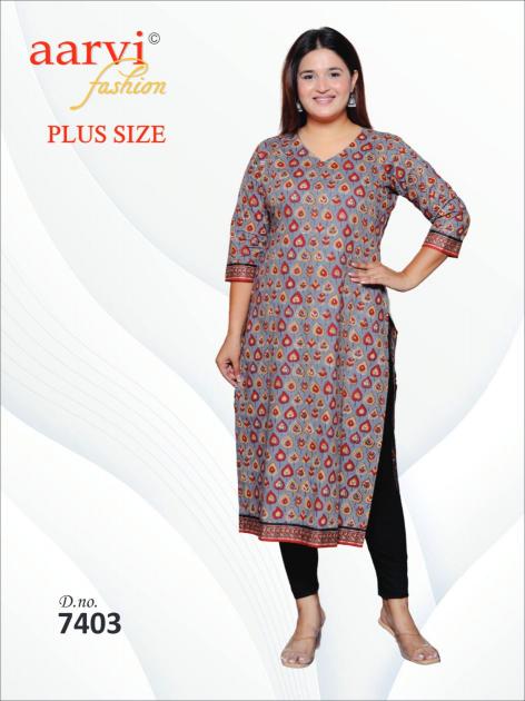 Aarvi Plus Size Vol-4 – Straight Kurtis - Wholesale Catalog
