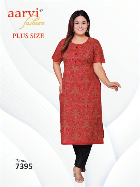 Aarvi Plus Size Vol-4 – Straight Kurtis - Wholesale Catalog