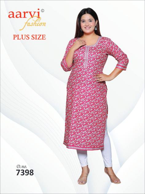 Aarvi Plus Size Vol-4 – Straight Kurtis - Wholesale Catalog