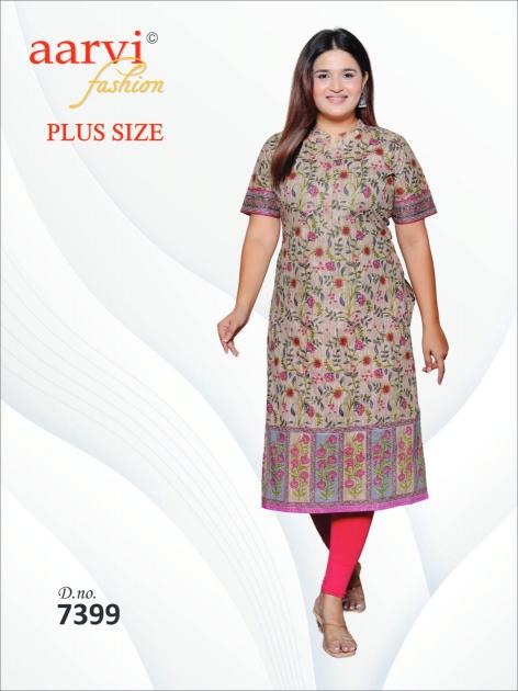 Aarvi Plus Size Vol-4 – Straight Kurtis - Wholesale Catalog