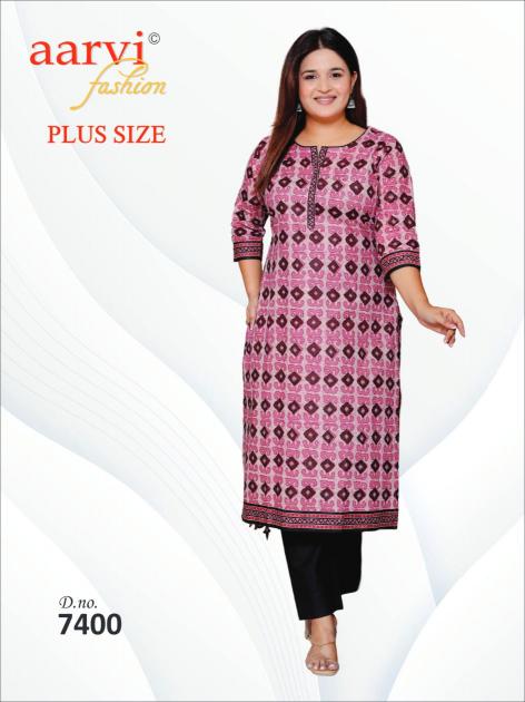 Aarvi Plus Size Vol-4 – Straight Kurtis - Wholesale Catalog