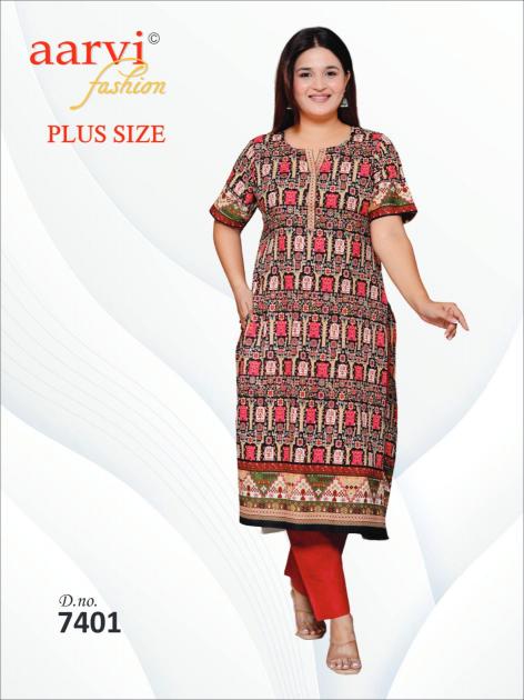 Aarvi Plus Size Vol-4 – Straight Kurtis - Wholesale Catalog