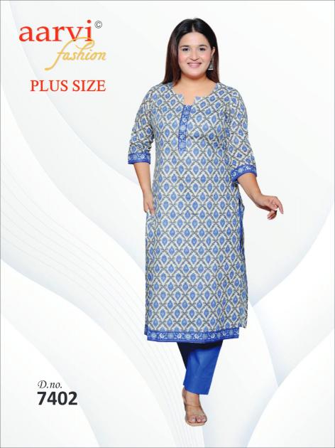 Aarvi Plus Size Vol-4 – Straight Kurtis - Wholesale Catalog