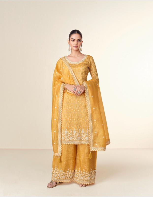 Aashirwad Ishita Premium Tissue Crush Salwar Kameez Wholesale Catalog