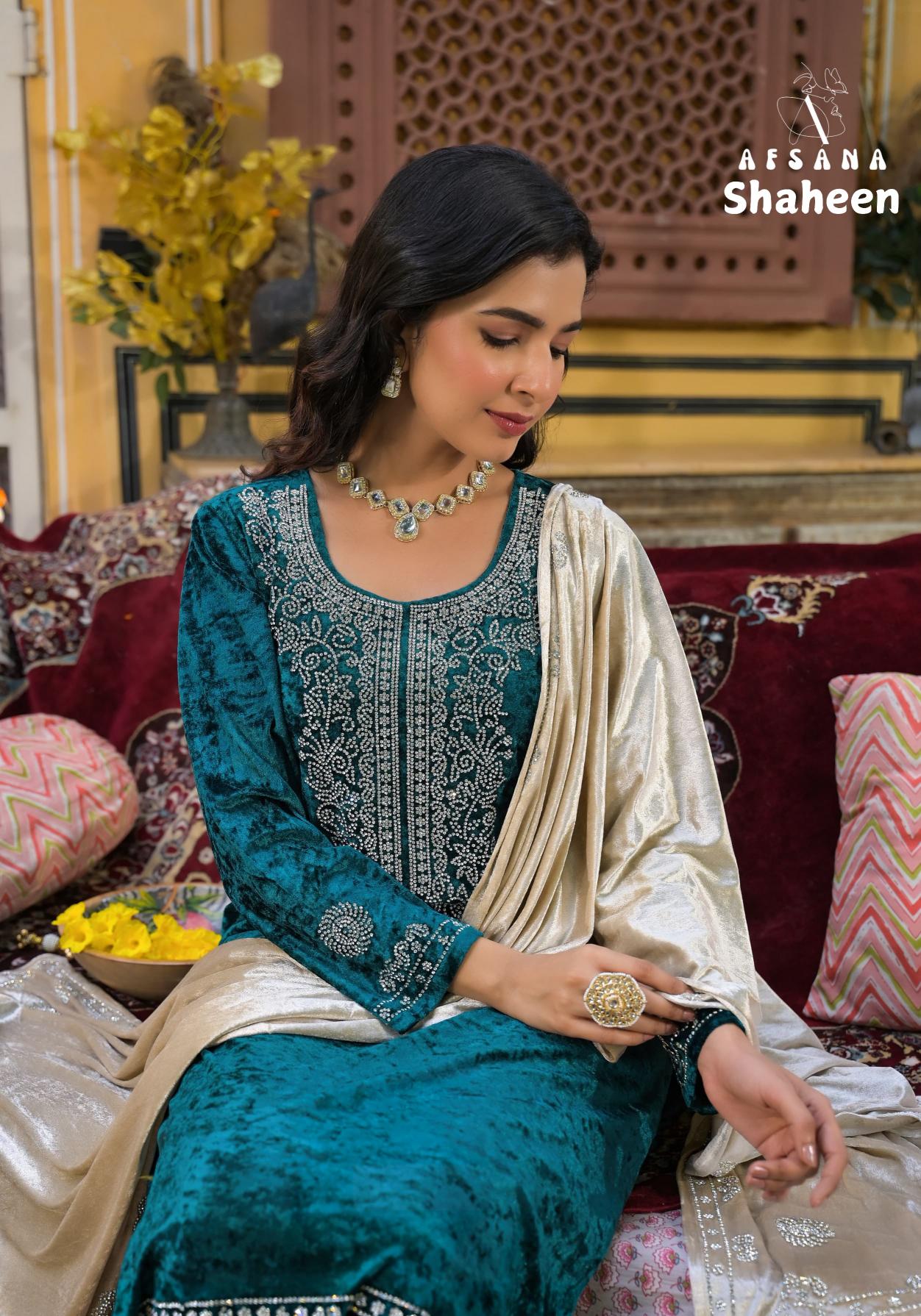 Afsana Shaheen Viscose Velvet Salwar Kameez Wholesale Catalog