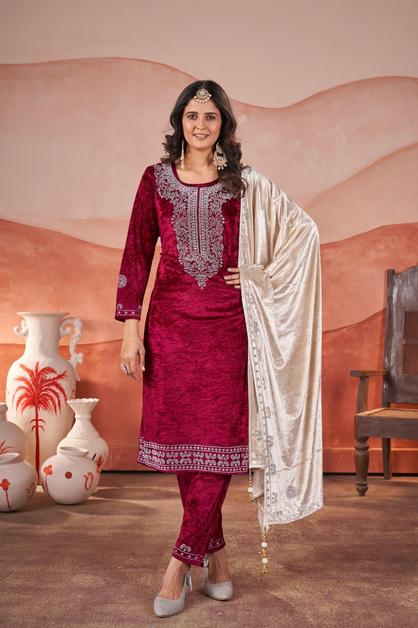 Afsana Shaheen Viscose Velvet Salwar Kameez Wholesale Catalog