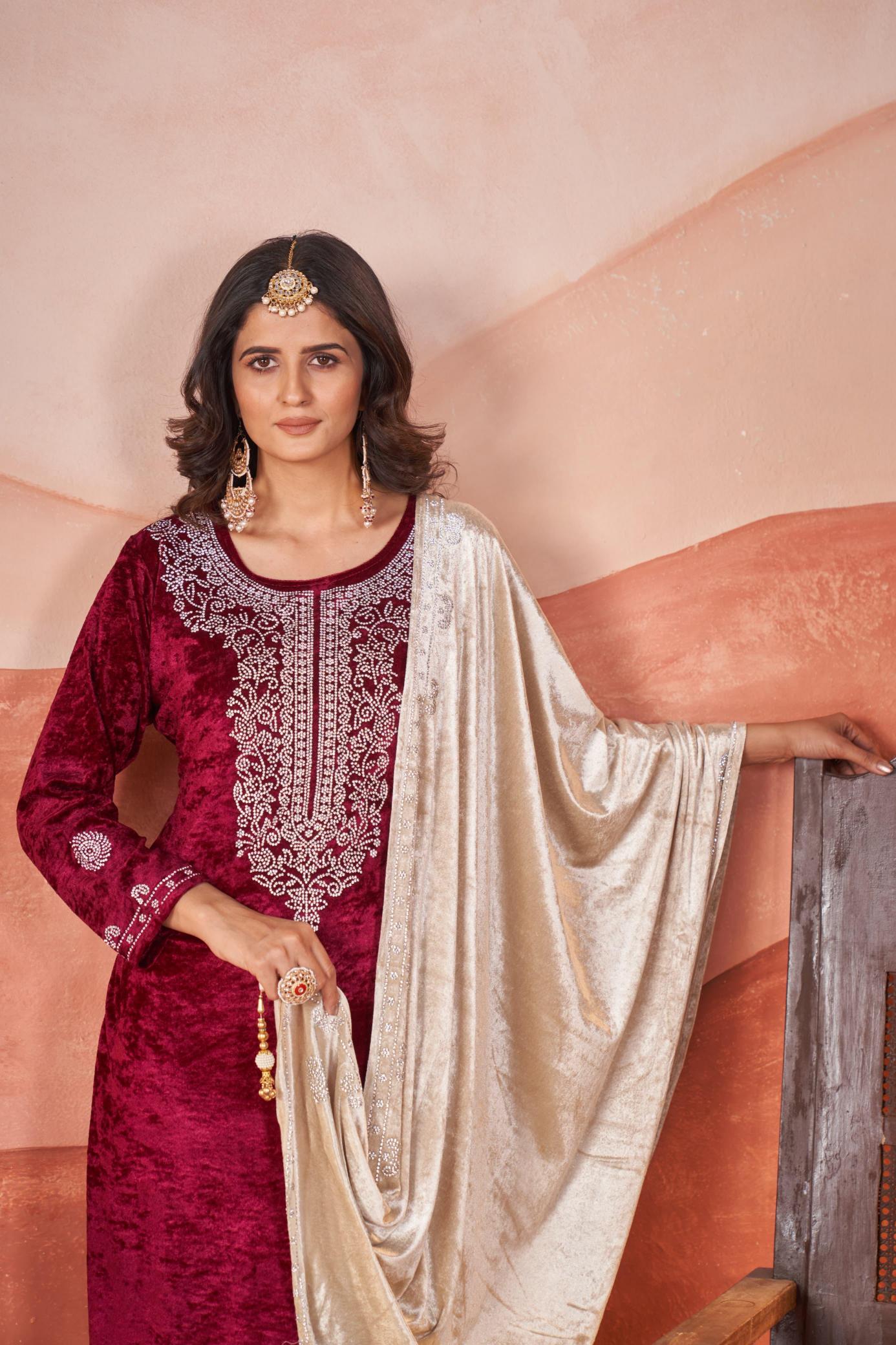 Afsana Shaheen Viscose Velvet Salwar Kameez Wholesale Catalog
