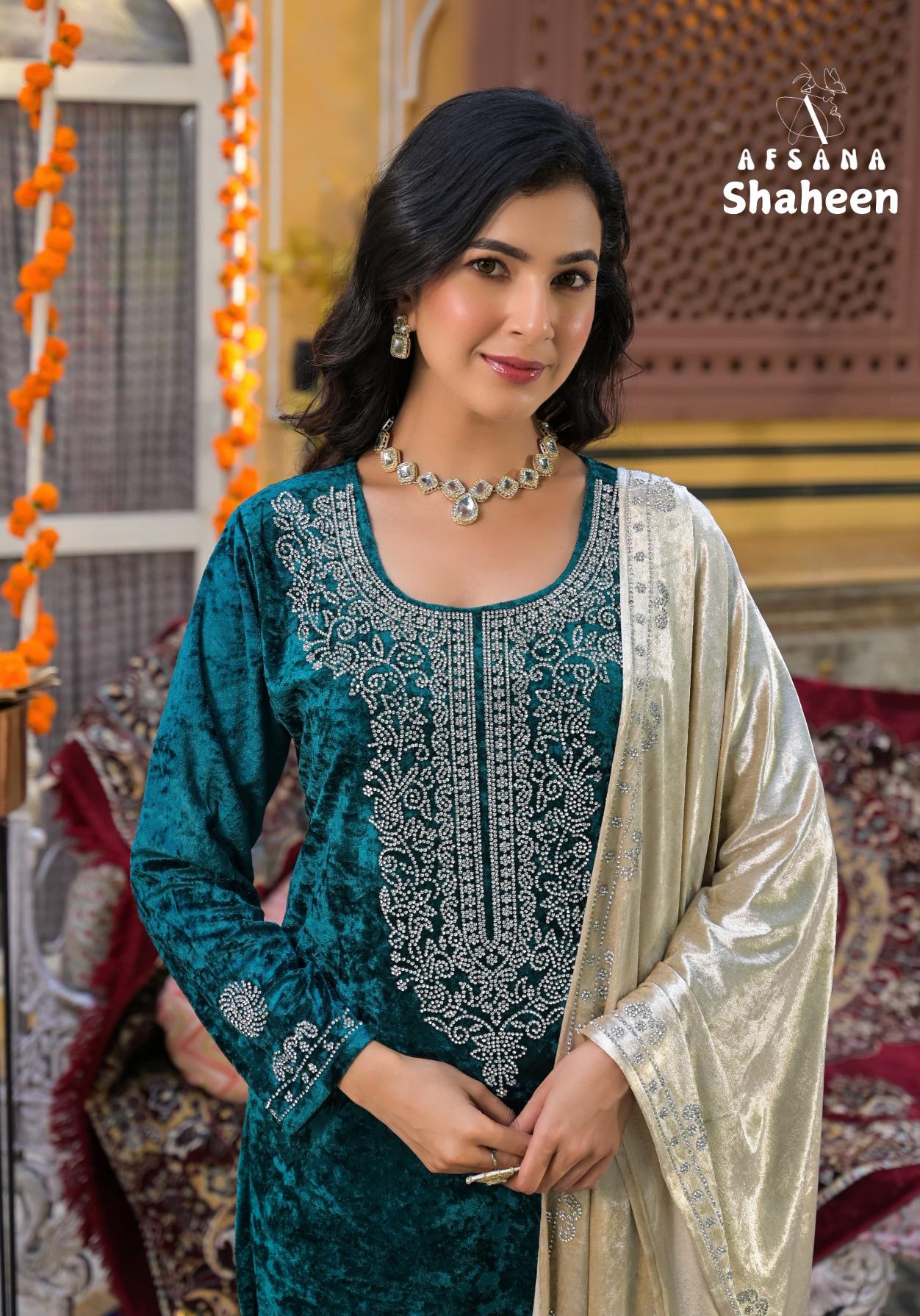 Afsana Shaheen Viscose Velvet Salwar Kameez Wholesale Catalog
