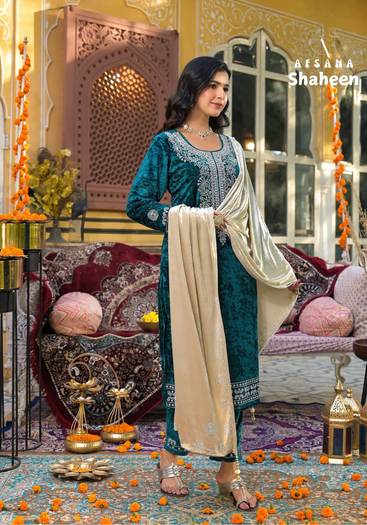 Afsana Shaheen Viscose Velvet Salwar Kameez Wholesale Catalog