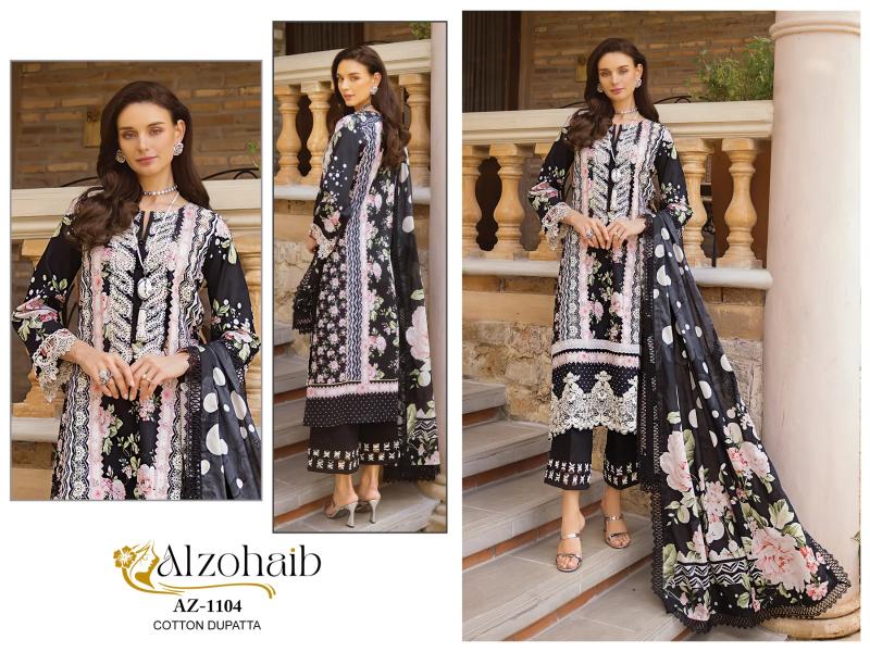 Alzohaib Az 1102 To 1105 Chiffon Dupatta Pakistani Suits Wholesale Catalog