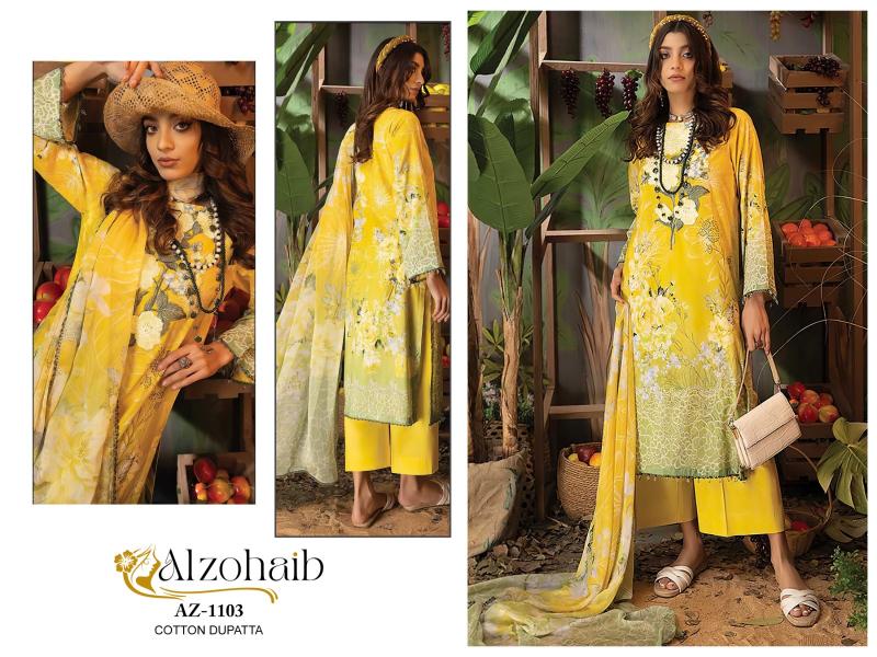 Alzohaib Az 1102 To 1105 Chiffon Dupatta Pakistani Suits Wholesale Catalog