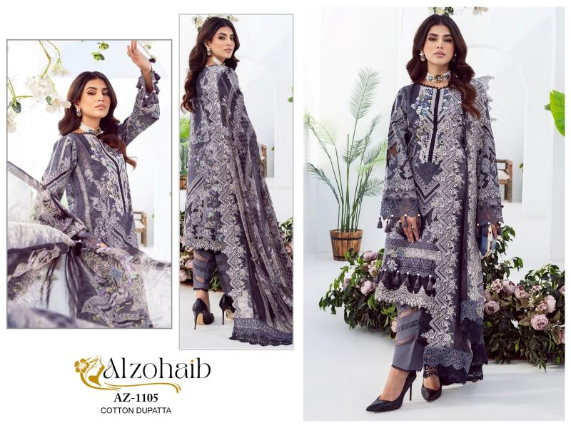 Alzohaib Az 1102 To 1105 Chiffon Dupatta Pakistani Suits Wholesale Catalog