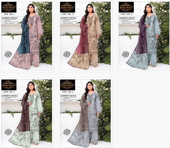 Ayesha Misbah 248 Georgette Pakistani Suits Wholesale Catalog