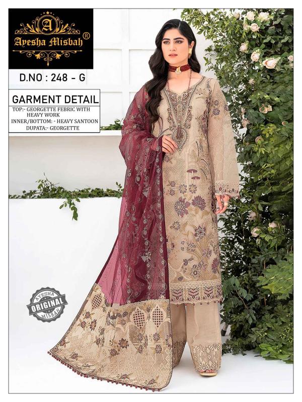 Ayesha Misbah 248 Georgette Pakistani Suits Wholesale Catalog