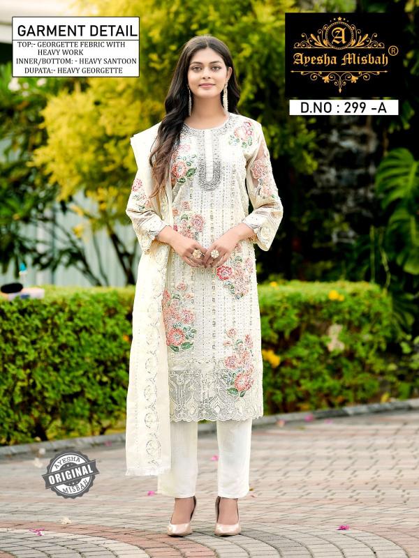 Ayesha Misbah 299 Georgette Pakistani Suits Wholesale Catalog