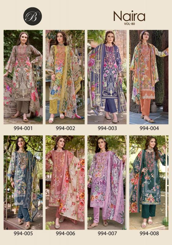 BelliZa NAIRA Vol 80 cotton dress material with cotton dupatta wholesale