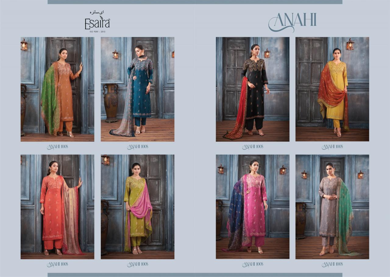 Esaira Anahi Digital Printed Pashmina With Hand Work Salwar Kameez Wholesale Catalog