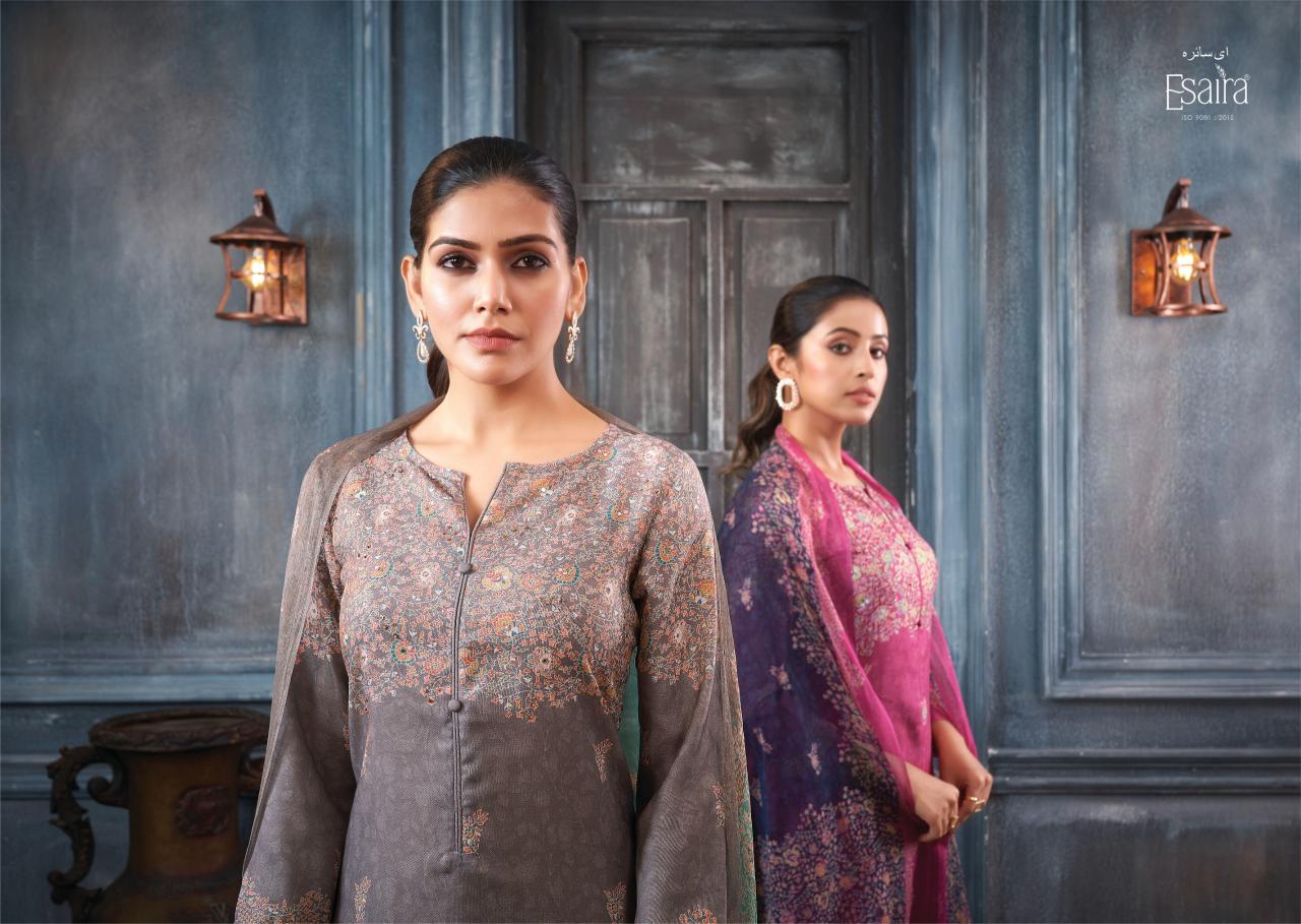 Esaira Anahi Digital Printed Pashmina With Hand Work Salwar Kameez Wholesale Catalog