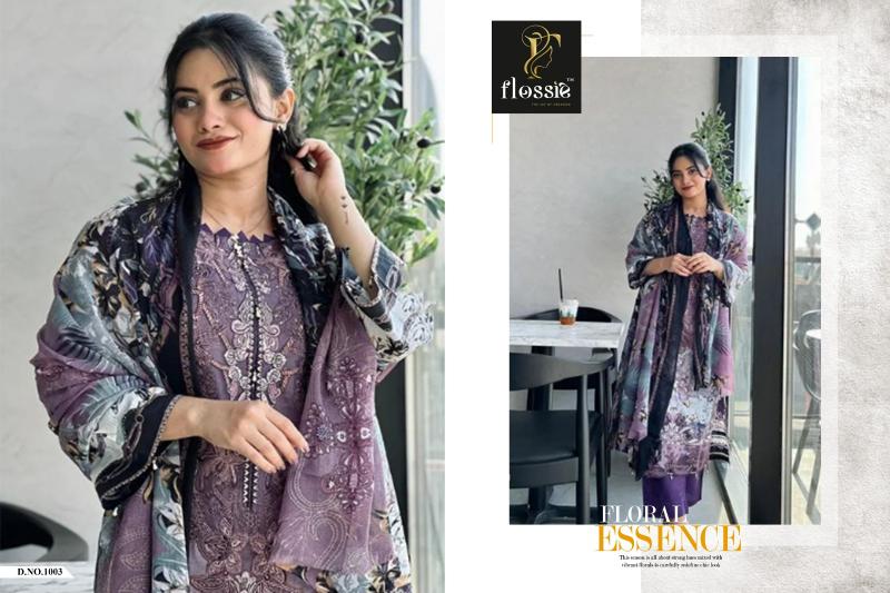 Flossie Firdous Lawn Cotton Dupatta Pakistani Suits Wholesale Catalog
